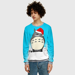 Свитшот мужской Тоторо под снегом, цвет: 3D-меланж — фото 2