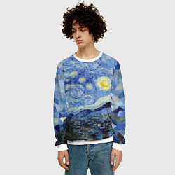 Свитшот мужской Звездная ночь, цвет: 3D-белый — фото 2
