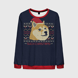 Свитшот мужской Doge Such Christmas, цвет: 3D-красный