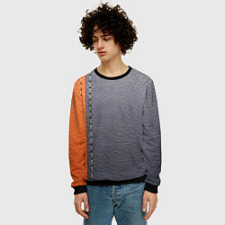 Свитшот мужской Кожа, цвет: 3D-черный — фото 2