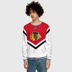 Свитшот мужской NHL: Chicago Blackhawks, цвет: 3D-меланж — фото 2