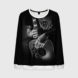 Свитшот мужской Гитарист-рокер, цвет: 3D-белый
