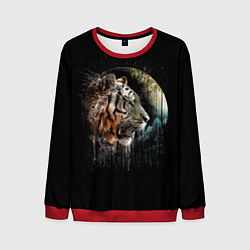 Свитшот мужской Космический тигр, цвет: 3D-красный