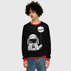 Свитшот мужской Астронавт с шариком, цвет: 3D-красный — фото 2
