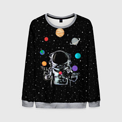 Свитшот мужской Космический жонглер, цвет: 3D-меланж