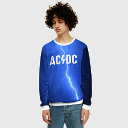 Свитшот мужской AC/DC: Lightning, цвет: 3D-белый — фото 2