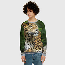 Свитшот мужской Лик леопарда, цвет: 3D-меланж — фото 2