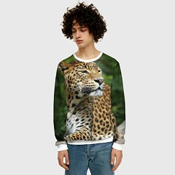 Свитшот мужской Лик леопарда, цвет: 3D-белый — фото 2
