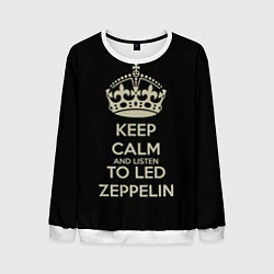 Свитшот мужской Keep Calm & Led Zeppelin, цвет: 3D-белый
