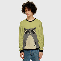 Свитшот мужской Дедушка енот, цвет: 3D-черный — фото 2