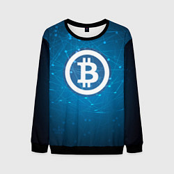Свитшот мужской Bitcoin Blue, цвет: 3D-черный