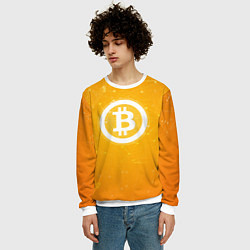 Свитшот мужской Bitcoin Orange, цвет: 3D-белый — фото 2