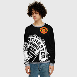 Свитшот мужской Man United: Black Collection, цвет: 3D-меланж — фото 2