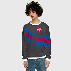Свитшот мужской Barcelona FC: Dark style, цвет: 3D-белый — фото 2