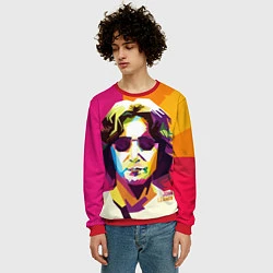 Свитшот мужской Джон Леннон: фан-арт, цвет: 3D-красный — фото 2
