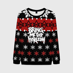 Свитшот мужской Праздничный Bring Me the Horizon, цвет: 3D-черный
