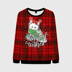 Мужской свитшот Новогодняя кошка