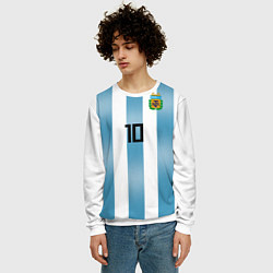 Свитшот мужской Сборная Аргентины: Месси ЧМ-2018, цвет: 3D-белый — фото 2
