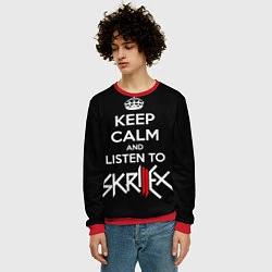 Свитшот мужской Keep Calm & Skrillex, цвет: 3D-красный — фото 2