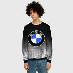 Свитшот мужской BMW 2018 Black and White IV, цвет: 3D-черный — фото 2