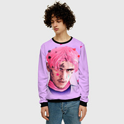 Свитшот мужской Lil Peep: Pink Edition, цвет: 3D-черный — фото 2
