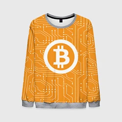 Свитшот мужской Bitcoin: Orange Network, цвет: 3D-меланж