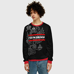 Свитшот мужской Полковник: герб РФ, цвет: 3D-красный — фото 2