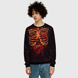 Свитшот мужской Человеческий скелет, цвет: 3D-черный — фото 2
