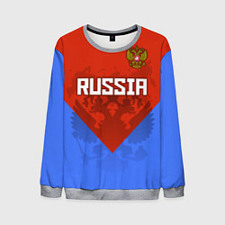 Свитшот мужской Russia Red & Blue, цвет: 3D-меланж