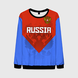 Свитшот мужской Russia Red & Blue, цвет: 3D-черный