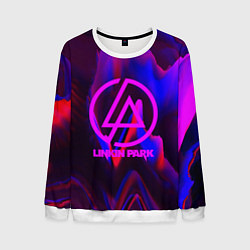 Свитшот мужской Linkin Park: Violet Neon, цвет: 3D-белый