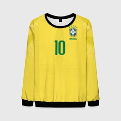 Свитшот мужской Сборная Бразилии: Неймар ЧМ-2018 домашняя, цвет: 3D-черный