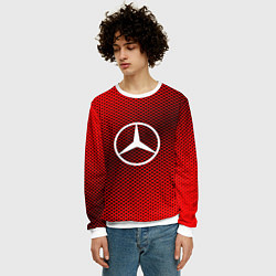 Свитшот мужской Mercedes: Red Carbon, цвет: 3D-белый — фото 2