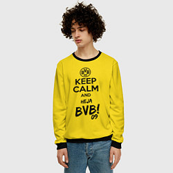 Свитшот мужской Keep Calm & Heja BVB, цвет: 3D-черный — фото 2