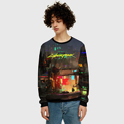 Свитшот мужской Cyberpunk 2077: Night City, цвет: 3D-черный — фото 2