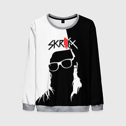 Свитшот мужской Skrillex: Black & White, цвет: 3D-меланж