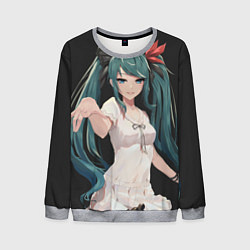 Свитшот мужской Hatsune Miku, цвет: 3D-меланж