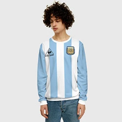 Свитшот мужской Марадона Аргентина ретро, цвет: 3D-белый — фото 2