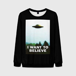 Свитшот мужской I Want To Believe, цвет: 3D-черный