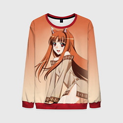 Мужской свитшот Милая аниме девочка-оборотень - Волчица и пряности