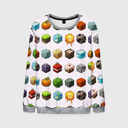 Свитшот мужской Minecraft Cubes, цвет: 3D-меланж