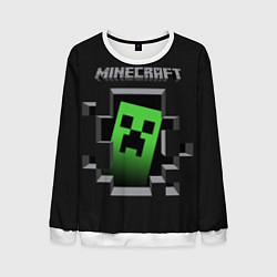 Свитшот мужской Minecraft Creeper, цвет: 3D-белый