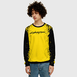 Свитшот мужской Cyberpunk 2077 Samurai logo, цвет: 3D-черный — фото 2