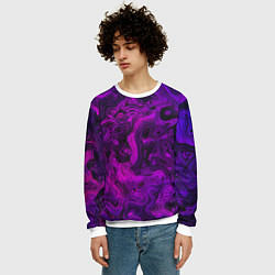 Свитшот мужской Abstract purple, цвет: 3D-белый — фото 2