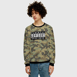 Свитшот мужской Parental Advisory, цвет: 3D-черный — фото 2