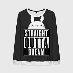 Свитшот мужской Тоторо Straight outta dream, цвет: 3D-белый