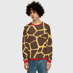 Свитшот мужской Окрас жирафа, цвет: 3D-красный — фото 2