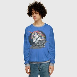 Свитшот мужской Единорог Rock, цвет: 3D-меланж — фото 2