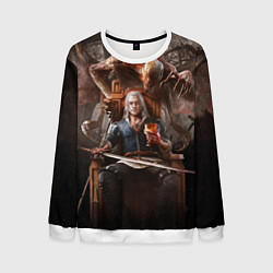 Свитшот мужской КРОВЬ И ВЕДЬМАК, цвет: 3D-белый