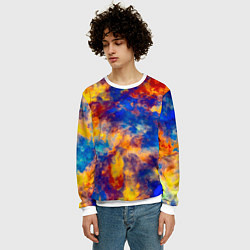 Свитшот мужской Огненно-синий полутон, цвет: 3D-белый — фото 2